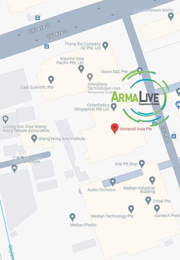 Map showing ArmaLive Experience Centre and Armacell in Singapore mobile image
