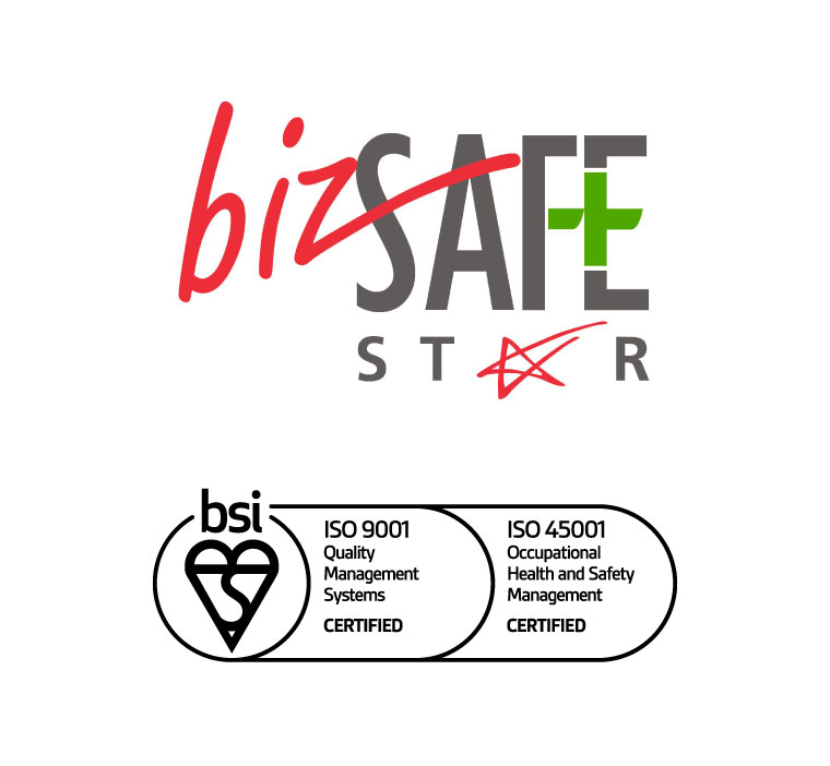 Logo of BizSafe Start and ISO for Arma CS Solutions in Singapore